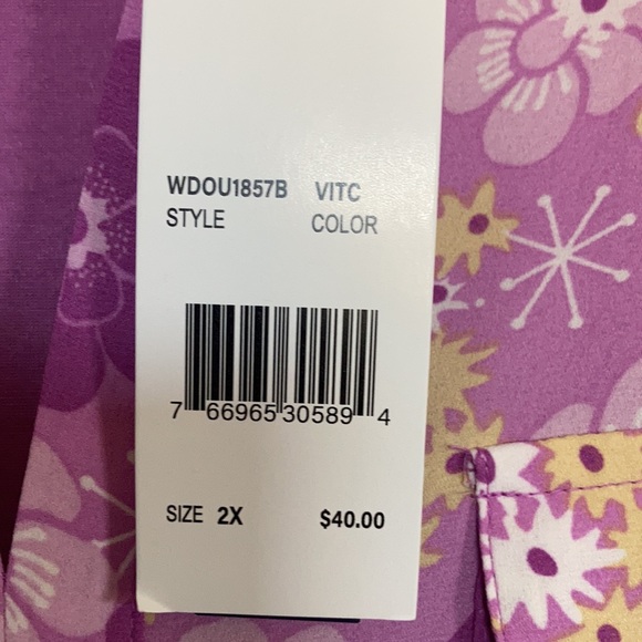 Relisted Architect retro floral print on front w pockets sleeveless 2X - Picture 13 of 17